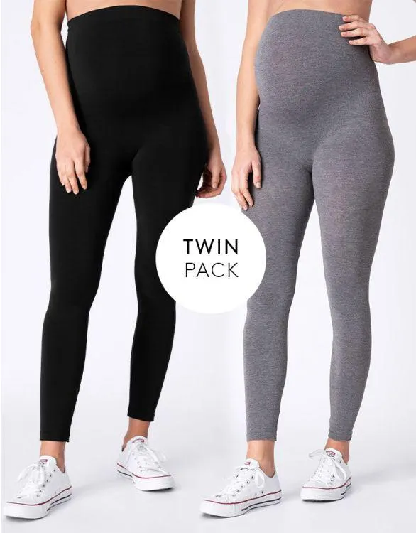 Bamboo Maternity Leggings – Twin Pack
