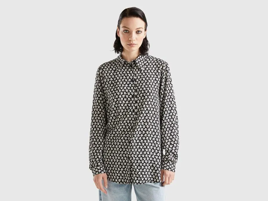 Patterned shirt in sustainable viscose
