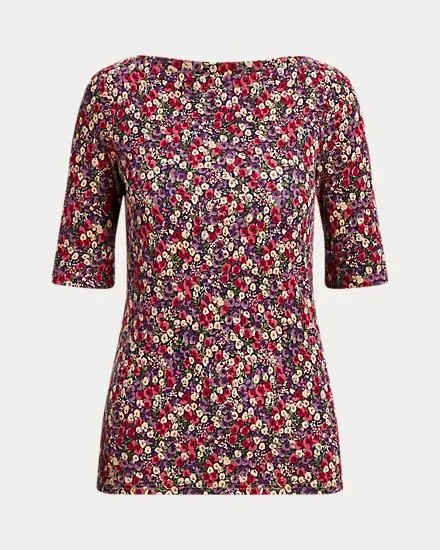 Floral Stretch Cotton Tee