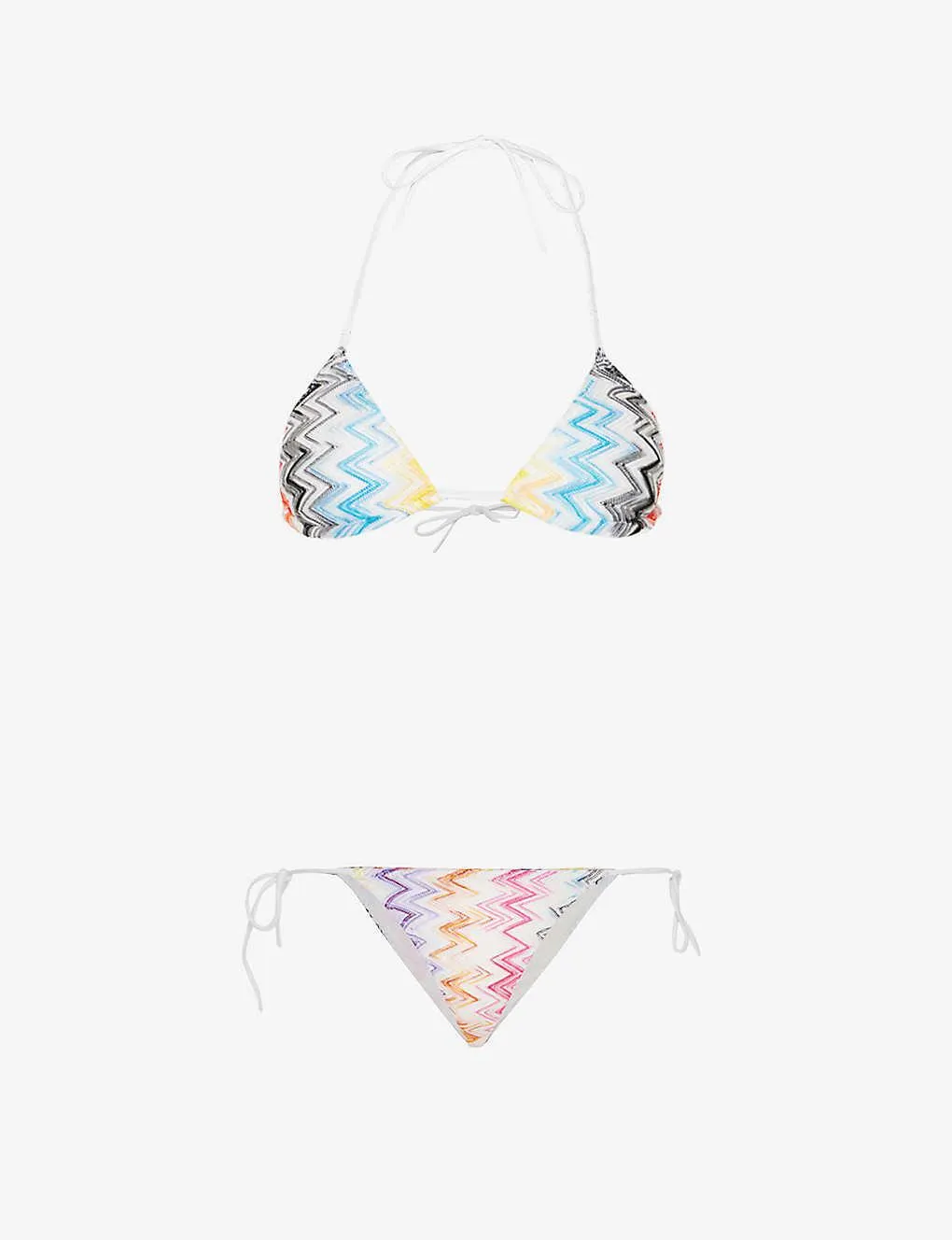 Spacedyed chevron-knit bikini