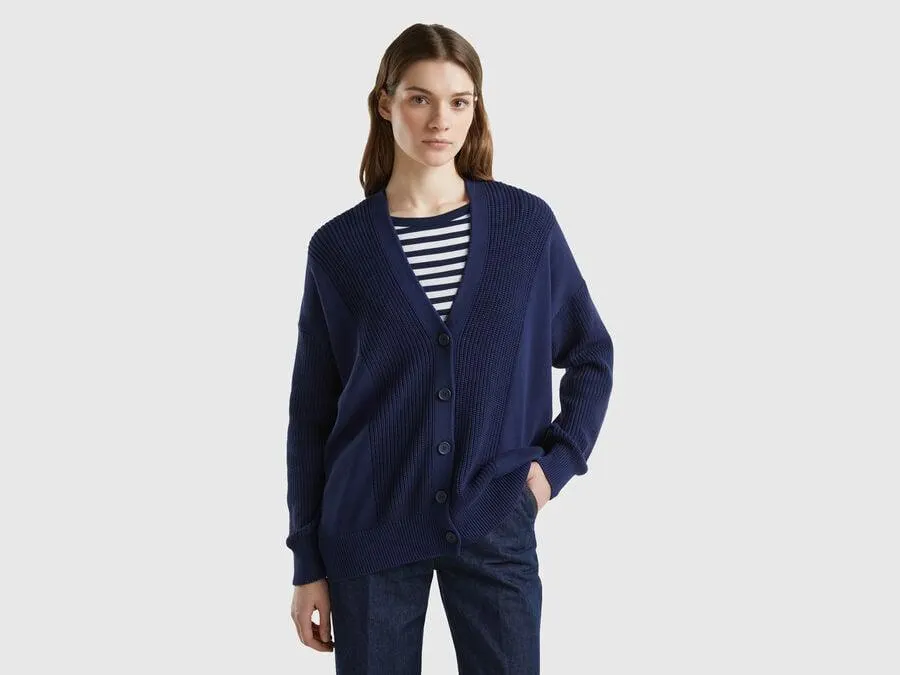 Cardigan 100% Baumwolle in Dunkelblau