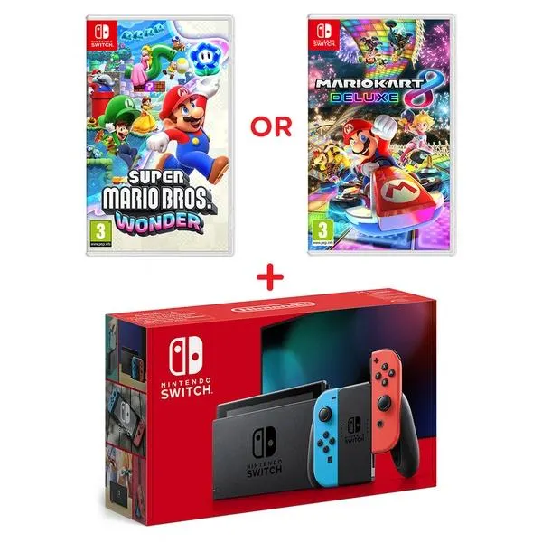 Nintendo Switch Neon Console & Select Game