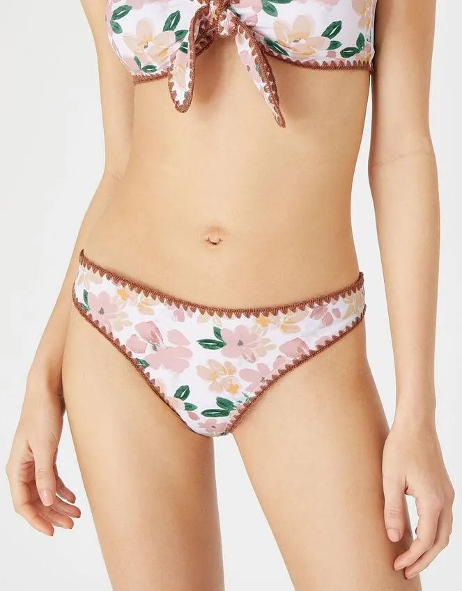 Pretty Floral Blanket Stitch Bikini Briefs Multi