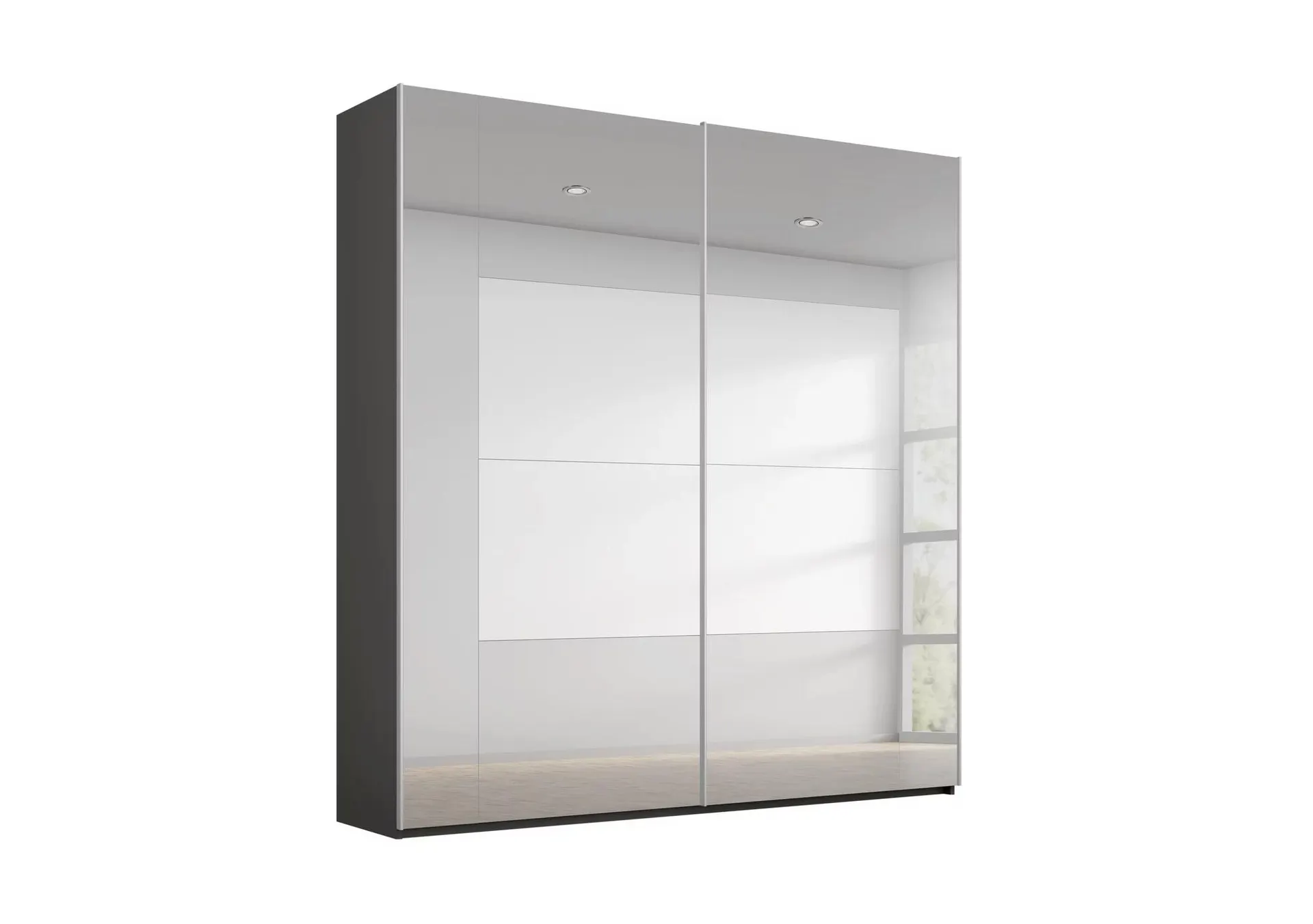 Rio 181cm 2 Door Sliding Wardrobe with Basic Interior Fittings Package
