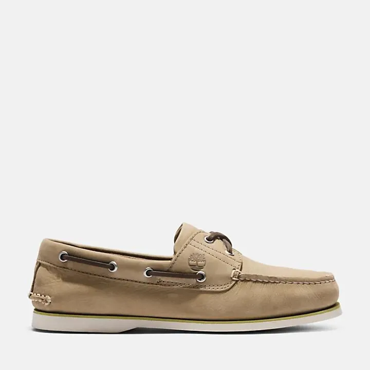 Classic Boat Shoe for Men in Light Brown Nubuck