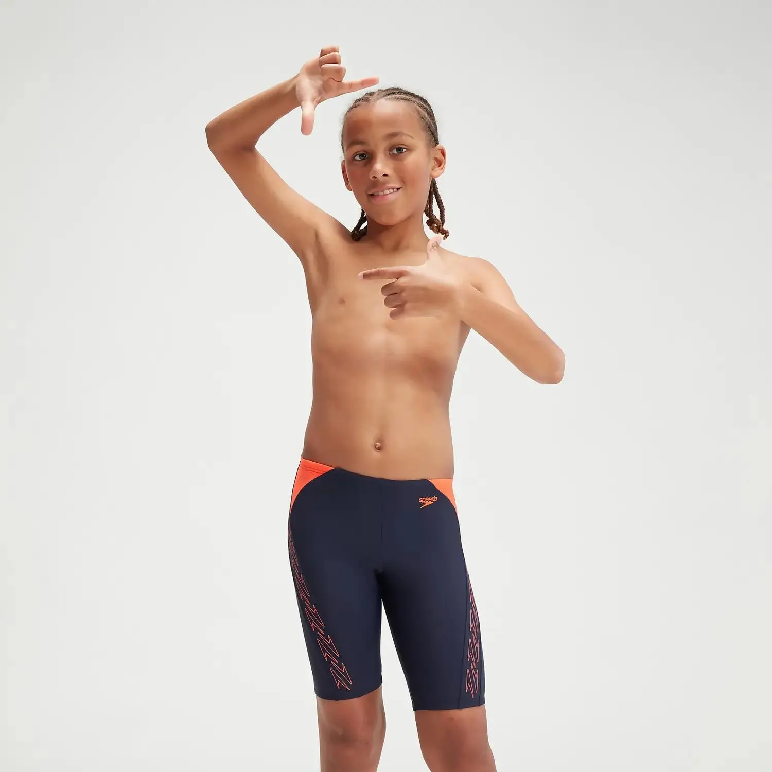Boys' Hyper Boom Logo Splice Jammer Navy/Orange