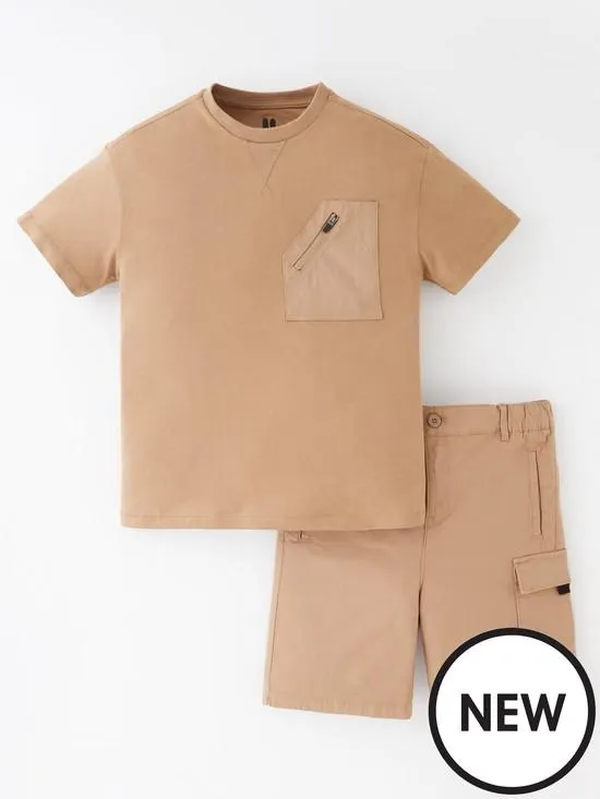 Boys Ss T Shirt & Cargo Short Set