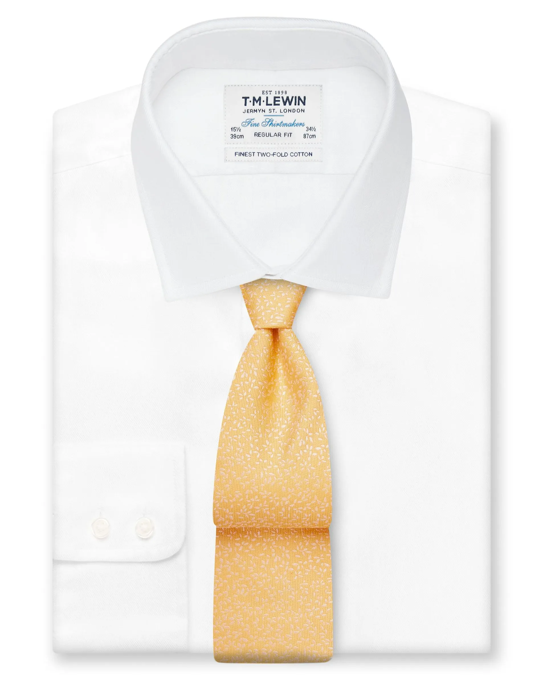 Occasionwear Wide Yellow Ditsy Floral Silk Tie