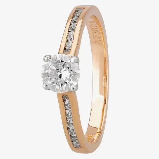 18ct Rose Gold Brilliant Cut 0.50ct Diamond-Set Solitaire Ring