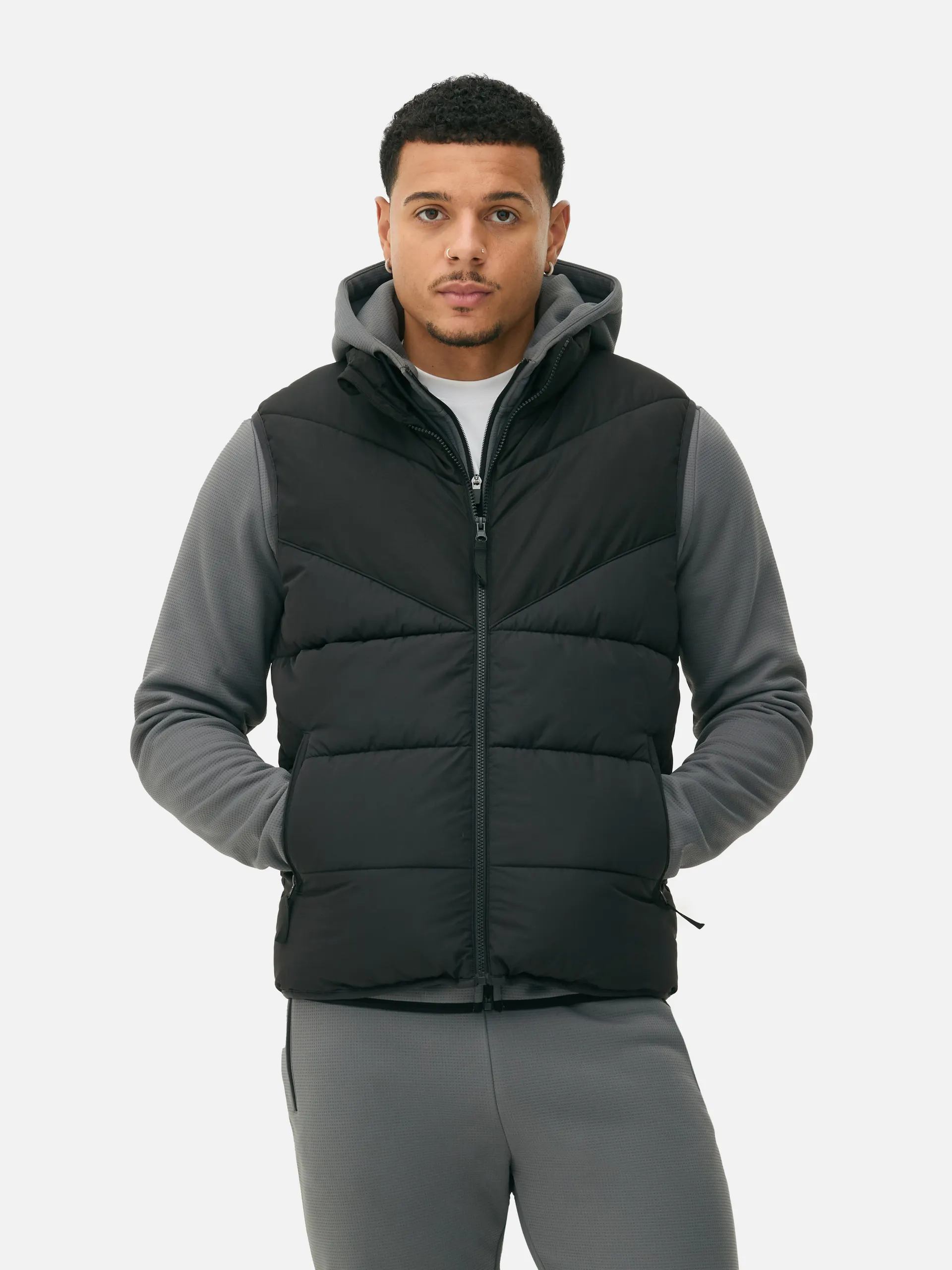 Colete acolchoado padrão chevron