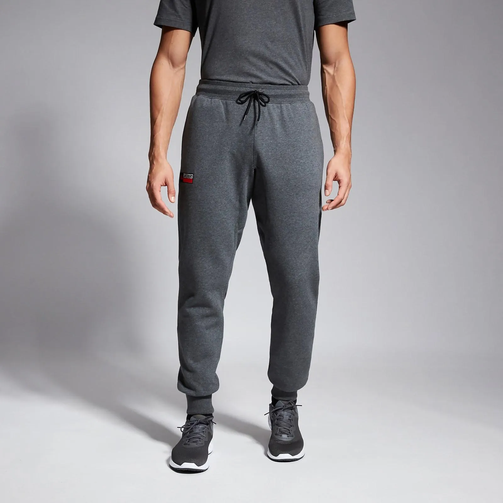 MENS TAPERED FLEECE CUFFPANT GREY MARL
