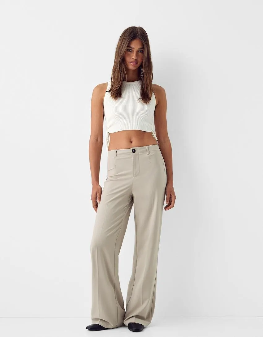 Wide-leg tailoring trousers