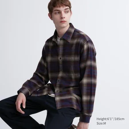 Flannel Regular Fit Checked Shirt (Regular Collar)