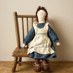 Primitive Muslin Teacher Doll - True Vintage