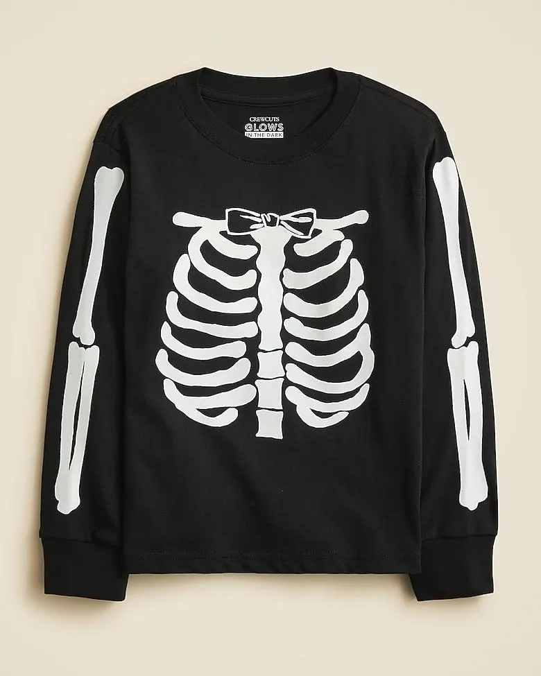 Kids' glow-in-the-dark skeleton graphic T-shirt