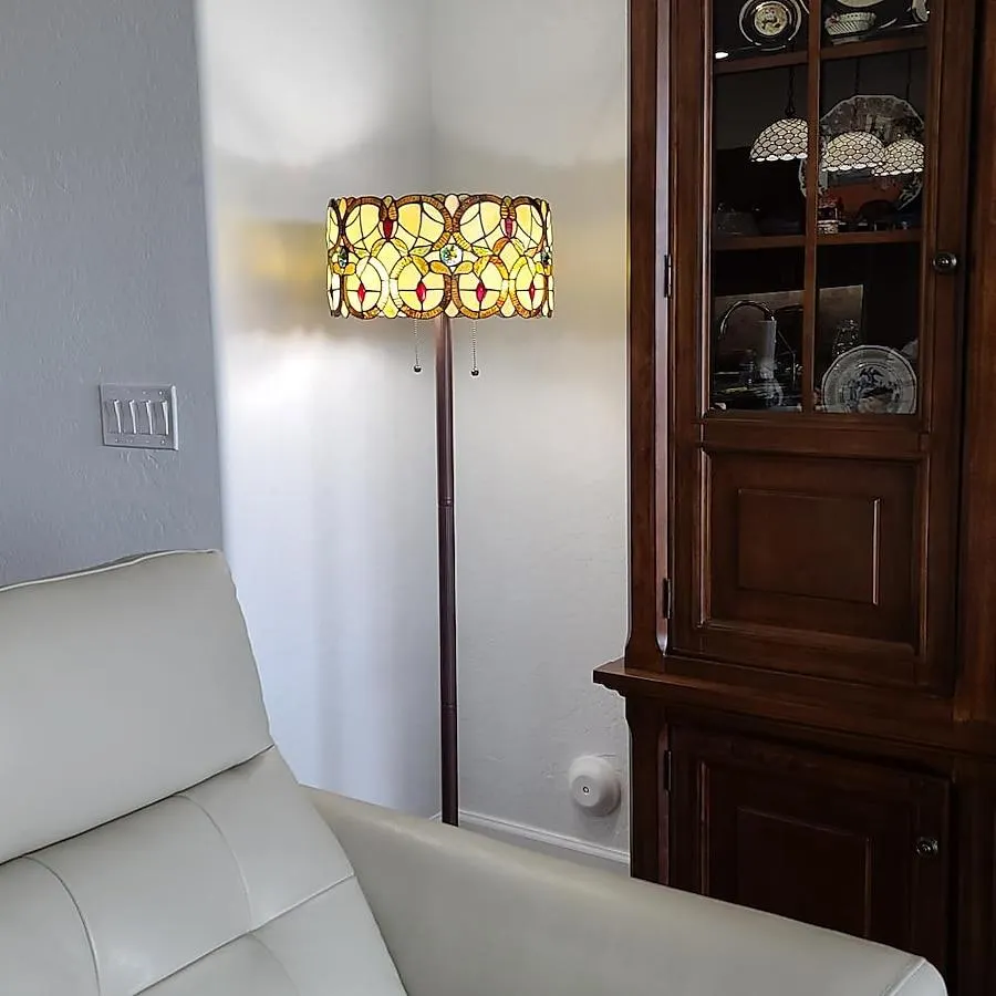 Amora Lighting 63-in Multi Standard Floor Lamp with Glass Shade