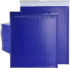 Poly Bubble Mailers 10x13 inch Mailing Envelopes Bubble Padded Waterproof Self Seal Padded Envelopes with Strong Self-Adhering Pack of 25 (Blue)