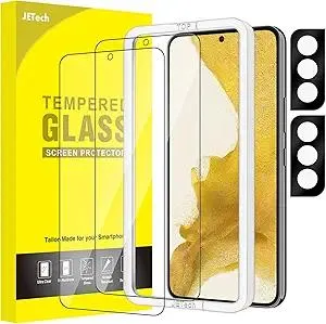 JETech Screen Protector for Samsung Galaxy S22 5G with Camera Lens Protector, Easy Installation Tool, Tempered Glass Film, Fingerprint ID Compatible, 2-Pack Each