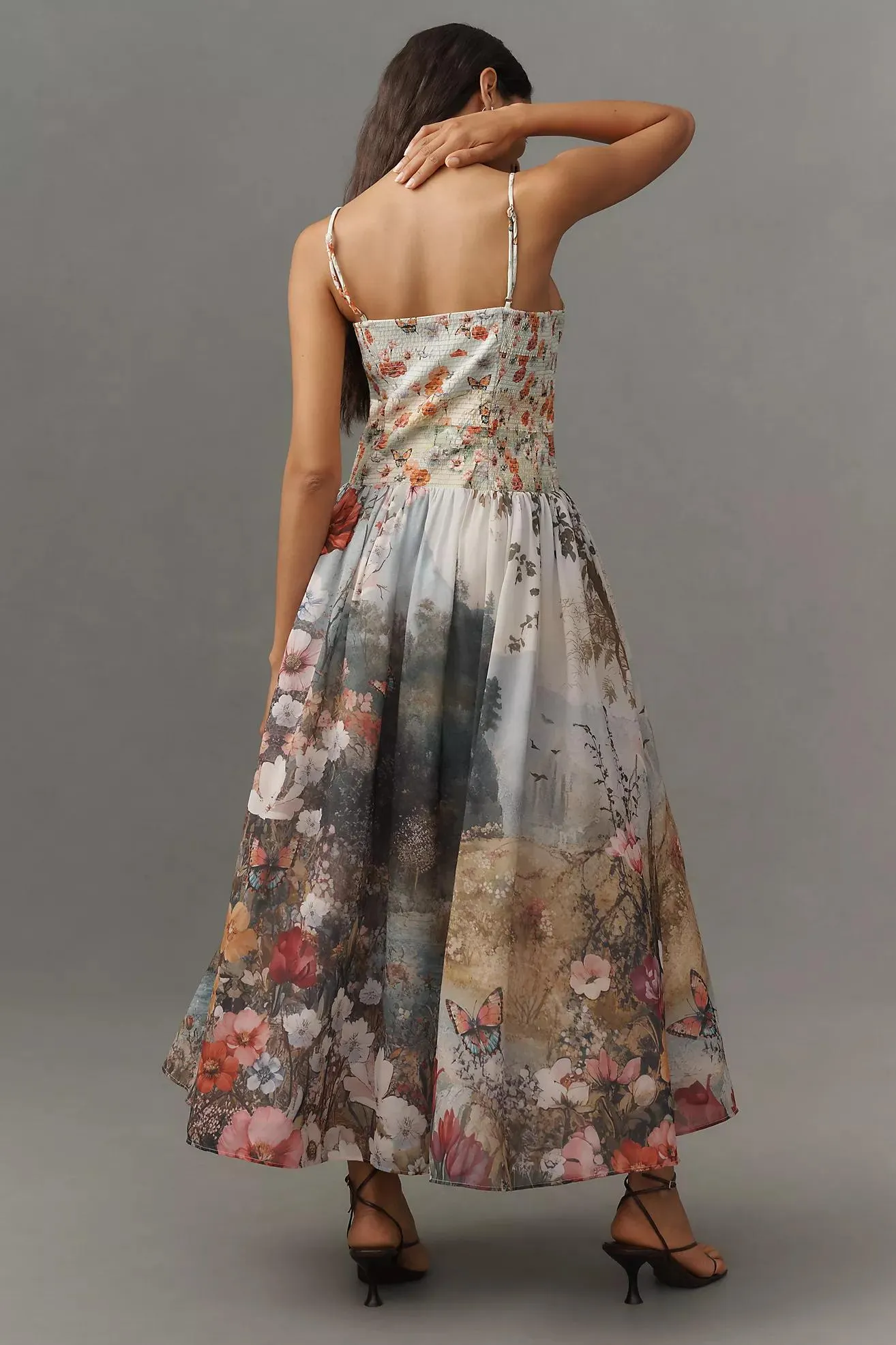 The Muse Basque-Waist Midi Dress