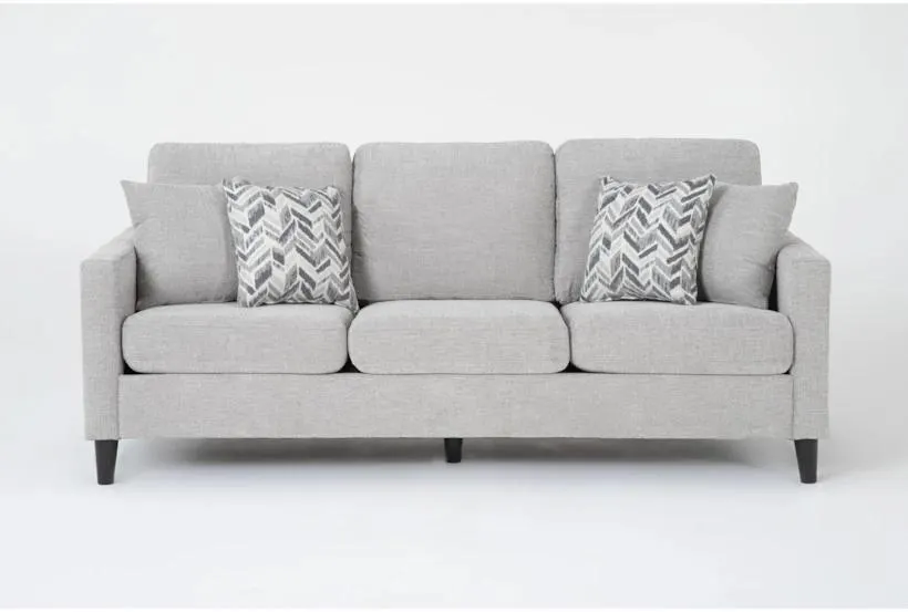 Stark Light Grey 80" Fabric Sofa | Track Arms