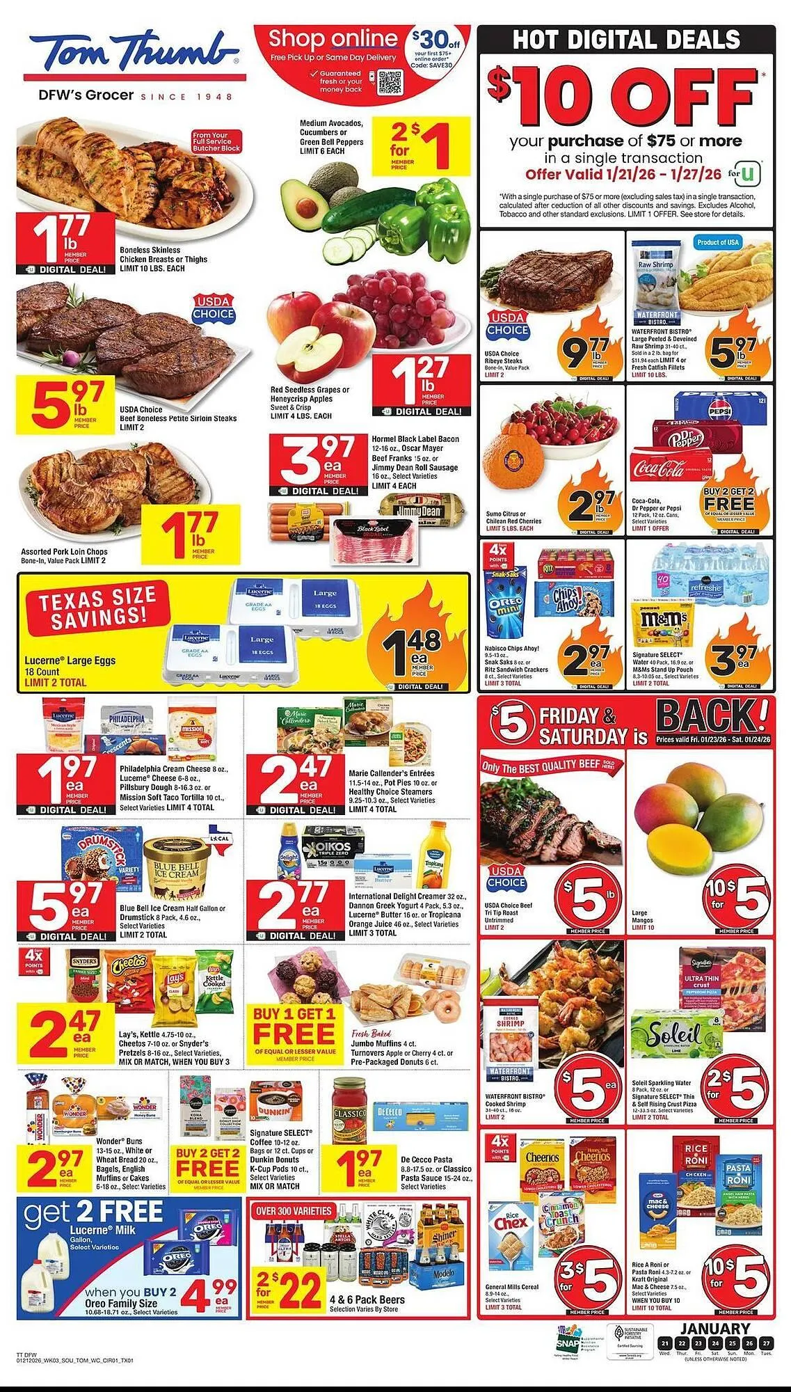 Weekly ad Tom Thumb weekly ad from January 21 to January 27 2026 - Page 1