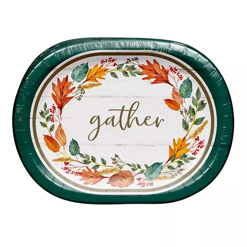Artstyle Autumn Oval Paper Plates, 50 ct.