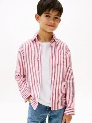 Kids' Stripe Linen-Blend Shirt