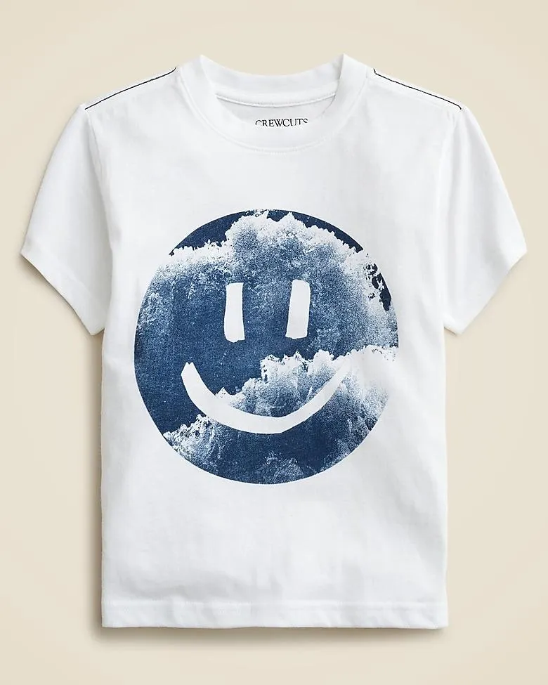 Kids' short-sleeve smiley face graphic T-shirt