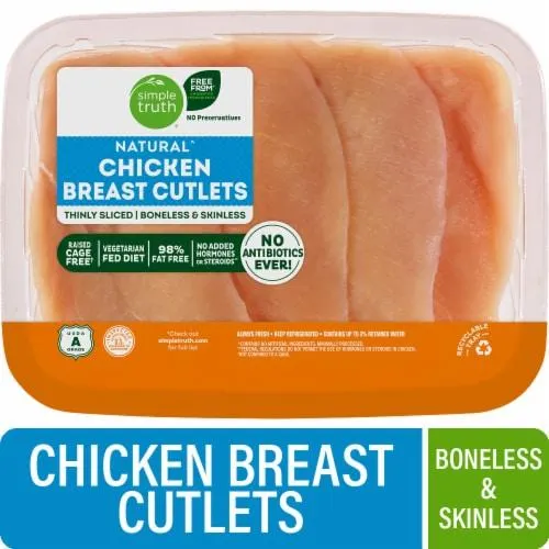 Simple Truth® Natural Boneless Skinless Fresh Chicken Breast Cutlets
