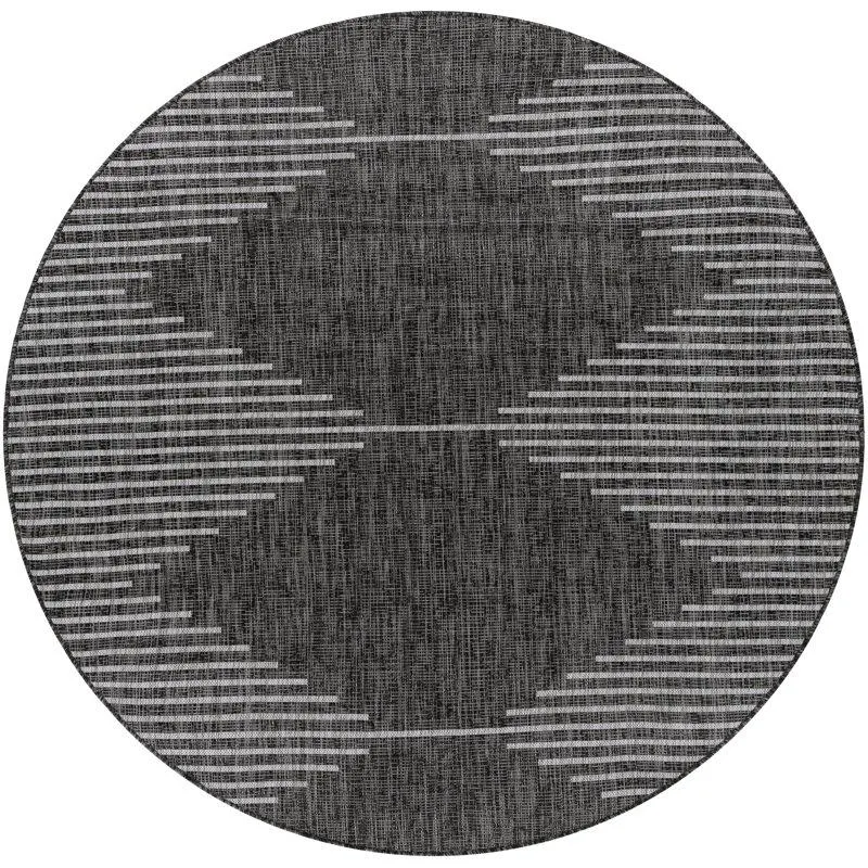 Abdulazeez Irielle Geometric Black Indoor/Outdoor Area Rug