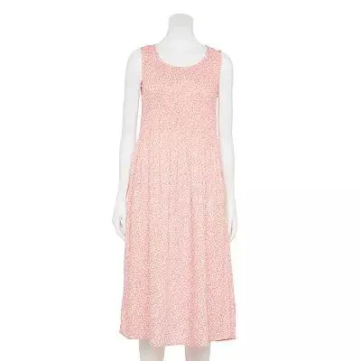 Petite Croft & Barrow® Smocked Swing Midi Dress