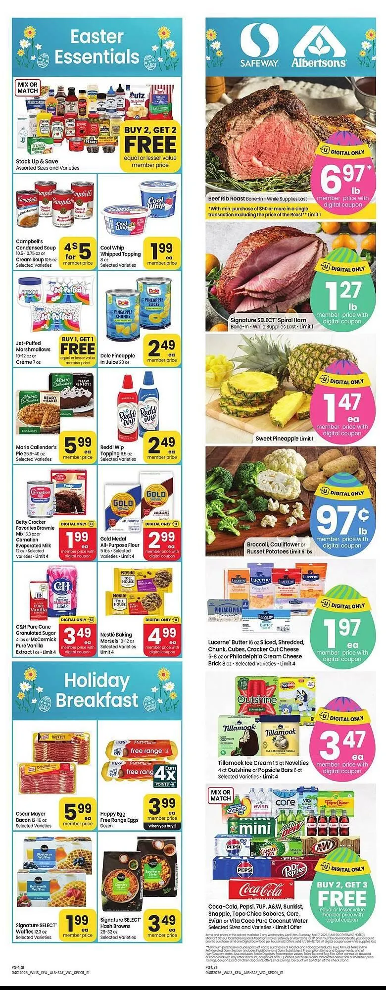 Weekly promotion Safeway weekly ad spanning from April 1 to April 7 2026 - Page 1 for Catalogue 365