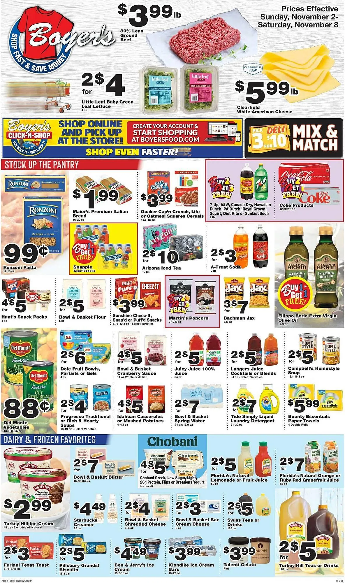 Weekly ad Boyer's Food Markets weekly ad from November 2 to November 8 2025 - Page 1