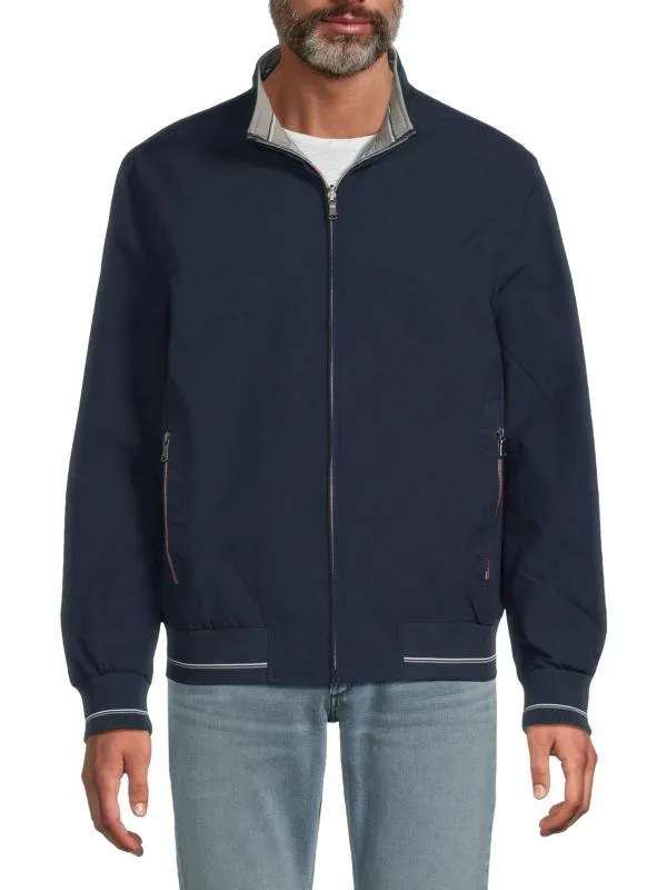 Plaid Reversible Baseball Jacket