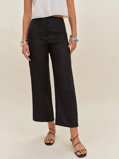 Joni Linen Cropped Pant