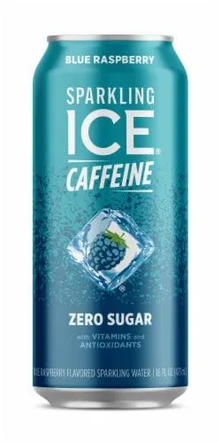 Sparkling Ice® Caffeinated Blue Raspberry Flavored Sparkling Water Can