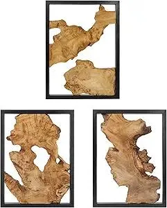 NAHARO Modern Wood Wall Decor- Natural wood Handcrafted Rustic Charm for Your Home - Perfect for Living Room, Bedroom,Kitchen,or Office