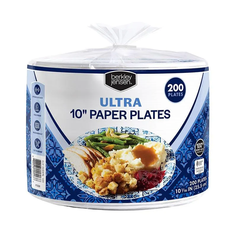 Berkley Jensen Ultra 10" Paper Plates, 200 ct.