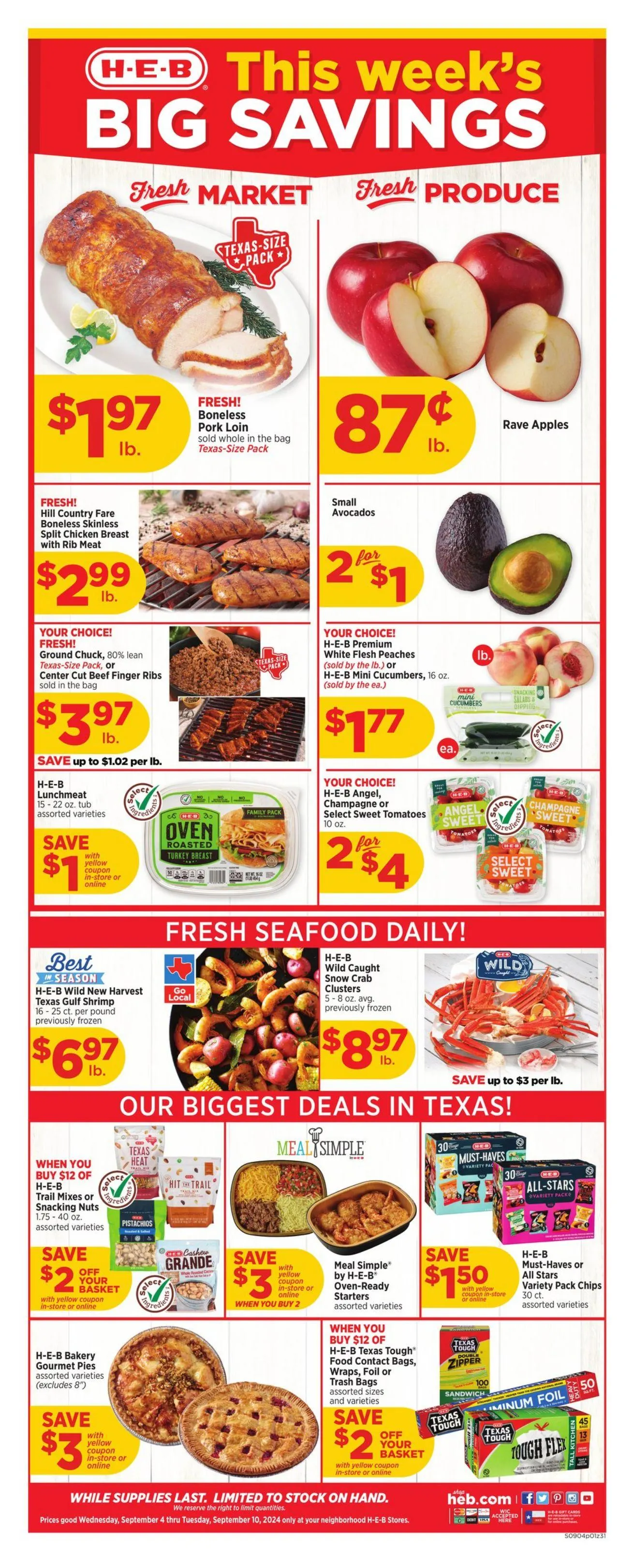 Weekly ad H-E-B Current weekly ad from September 4 to September 10 2024 - Page 1