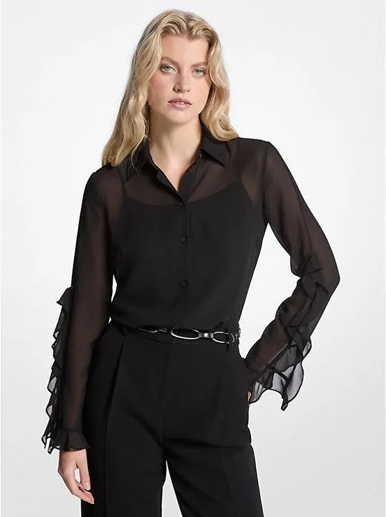 Ruffled Georgette Blouse