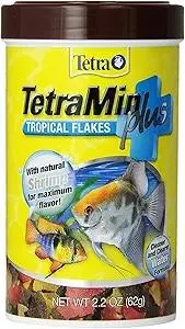 Tetra TetraMin Plus Tropical Flakes 2.2 Ounces, Nutritionally Balanced Fish Food With Added Shrimp