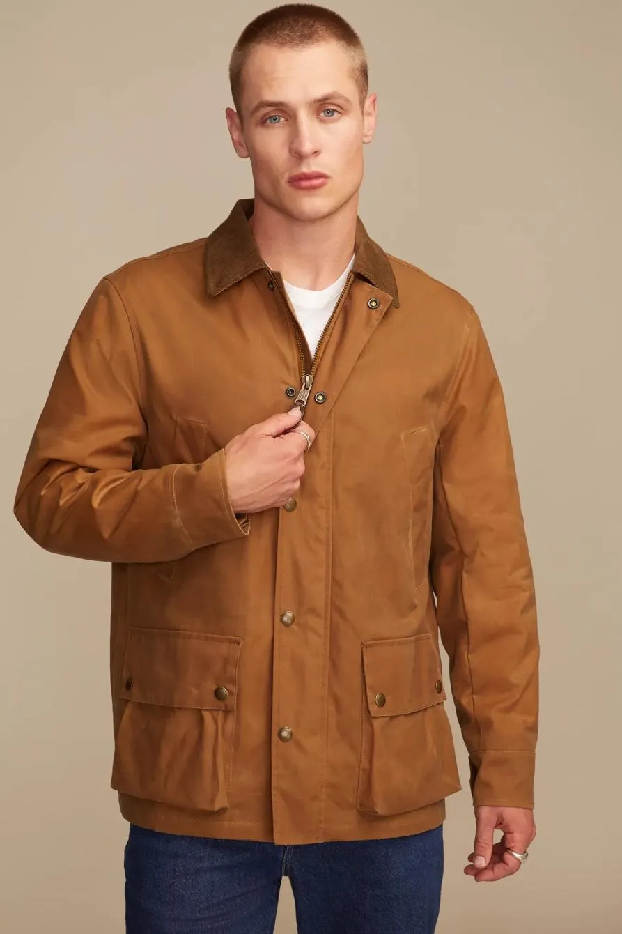 corduroy collar waxed barn jacket