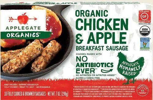 Applegate Organics Chicken & Apple Breakfast Sausages