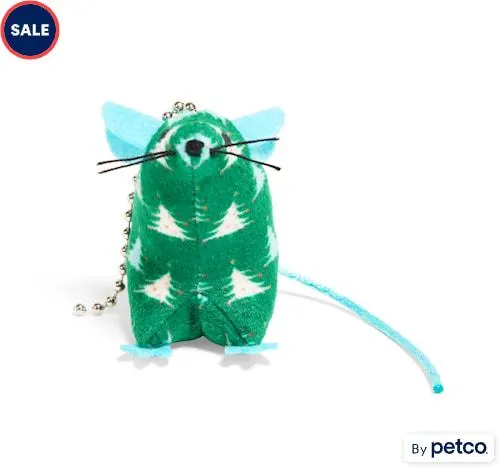 Merry Makings Tree Print Mouse Teaser Attachment Cat Toy