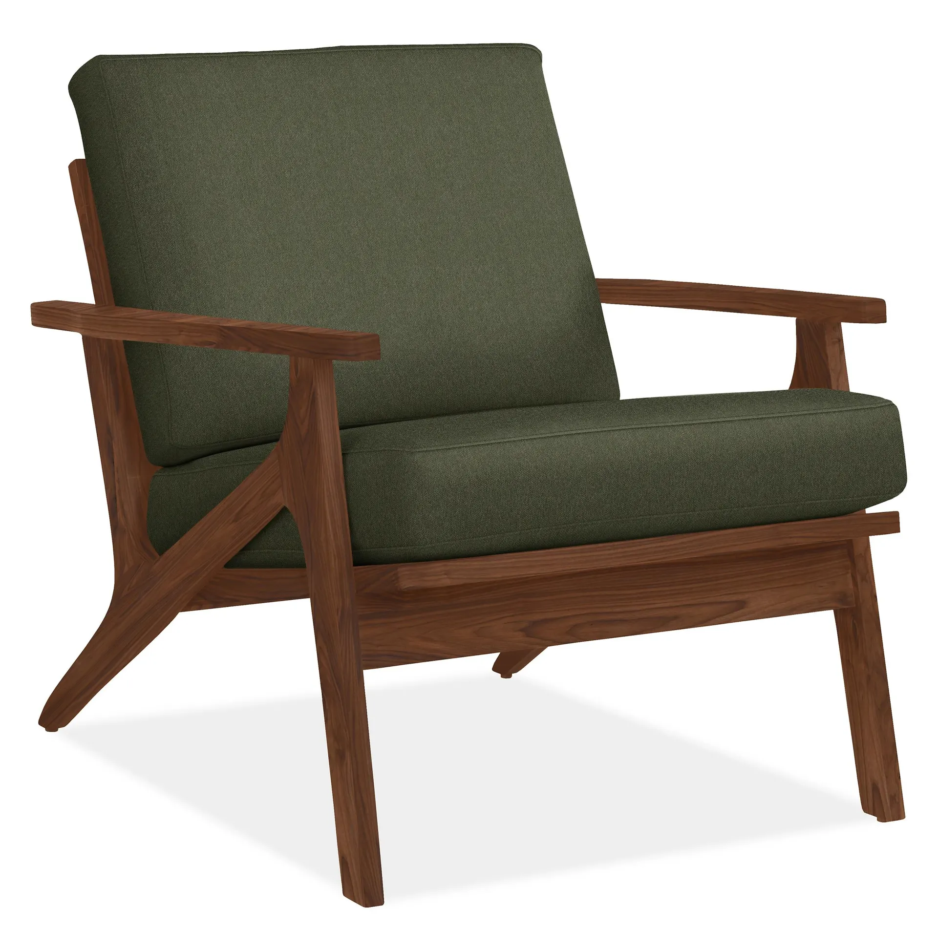 Sanna Chair in Flint Olive with Walnut Frame