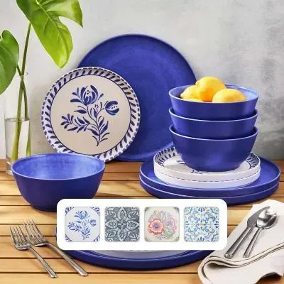 Member's Mark 12-Piece Bamboo Melamine Dinnerware Set
