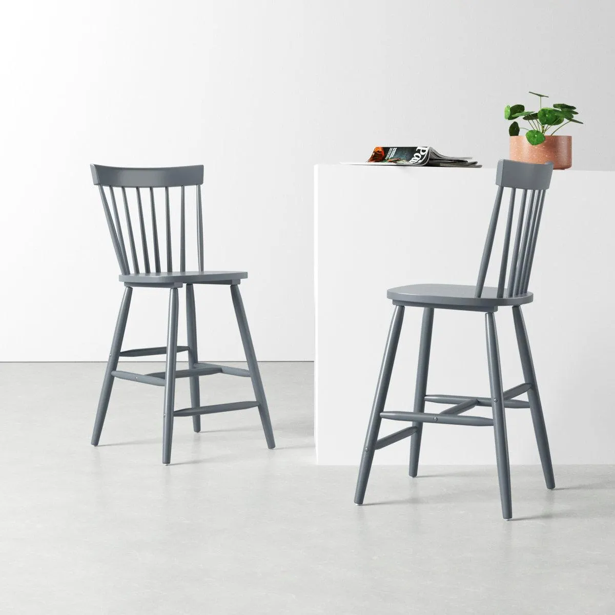 Stacee Solid Wood Bar & Counter Stool (Set of 2)