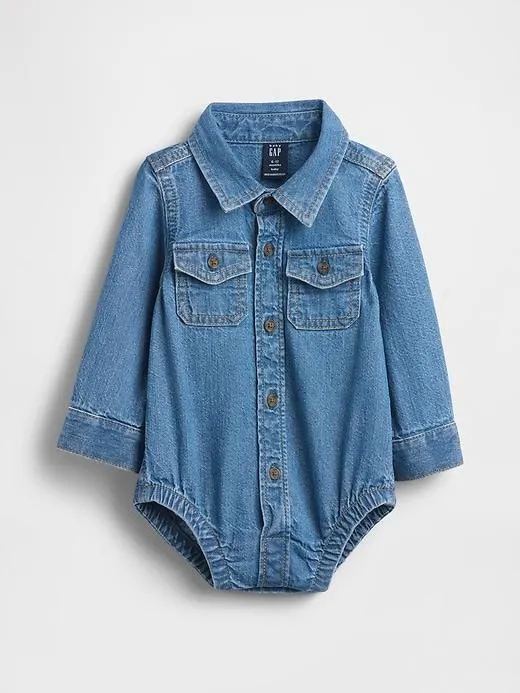 Baby Denim Button-Down Bodysuit