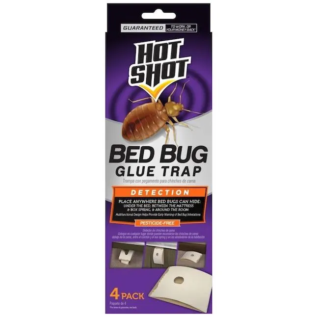 Hot Shot Bed Bug Glue Trap Detector Indoor Insect trap 4 -Pack