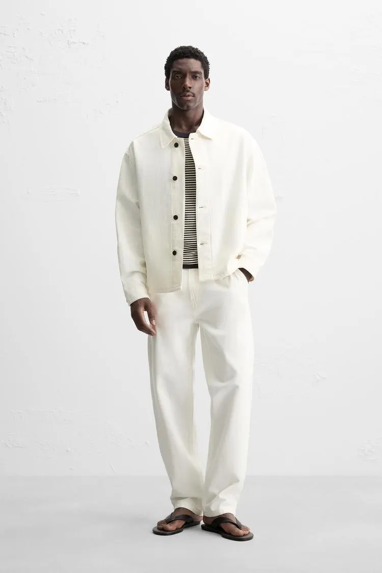 HERRINGBONE STRAIGHT FIT PANTS